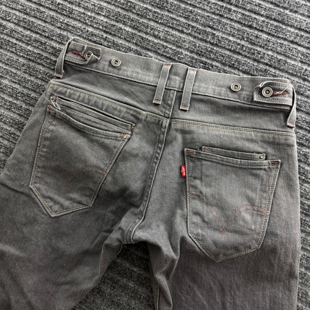 Levi's 511 Skinny Jeans Mens 30x30 Grey Denim Button Tab Waist